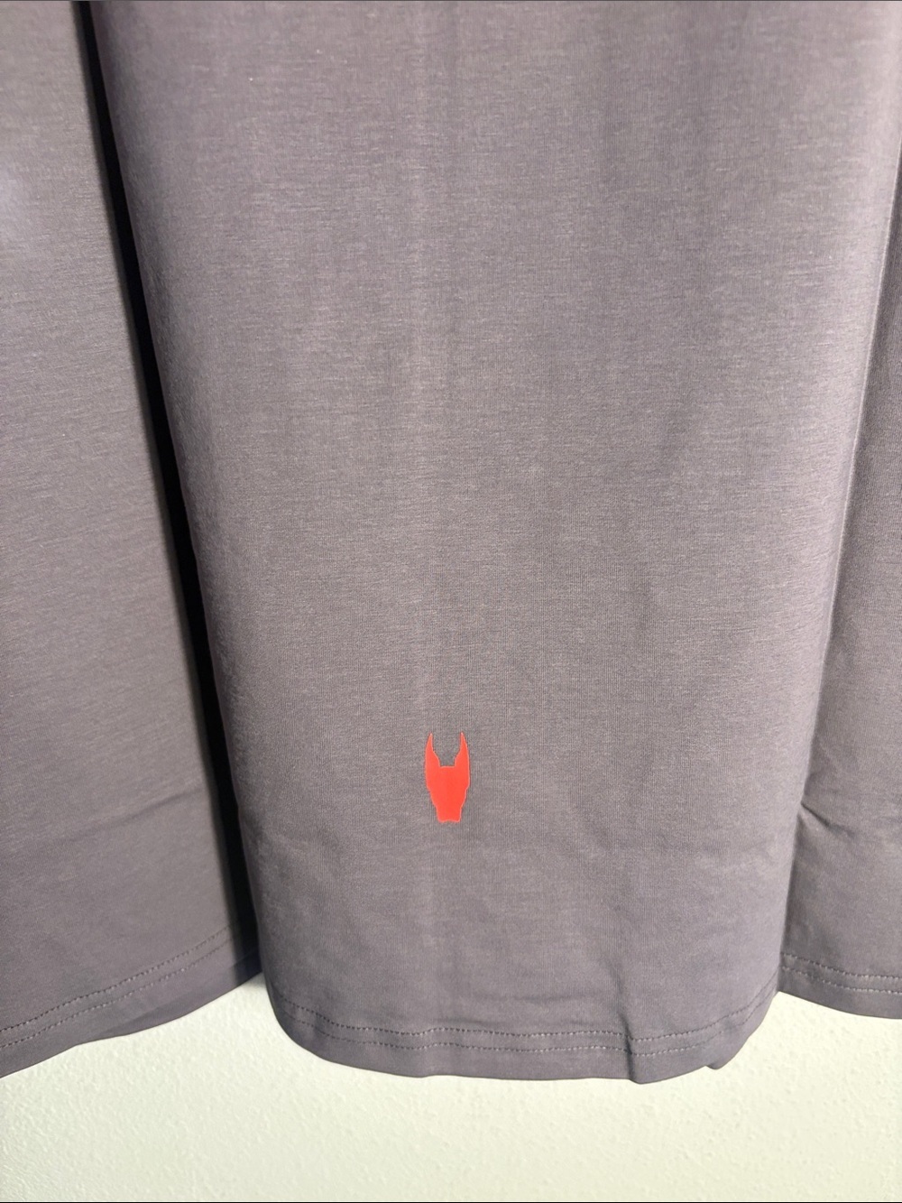 tde. Men's Charcoal Short Sleeve Crewneck T-Shirt with Red Logo - Picture 5 of 7